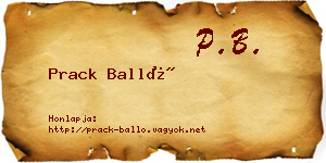 Prack Balló névjegykártya
